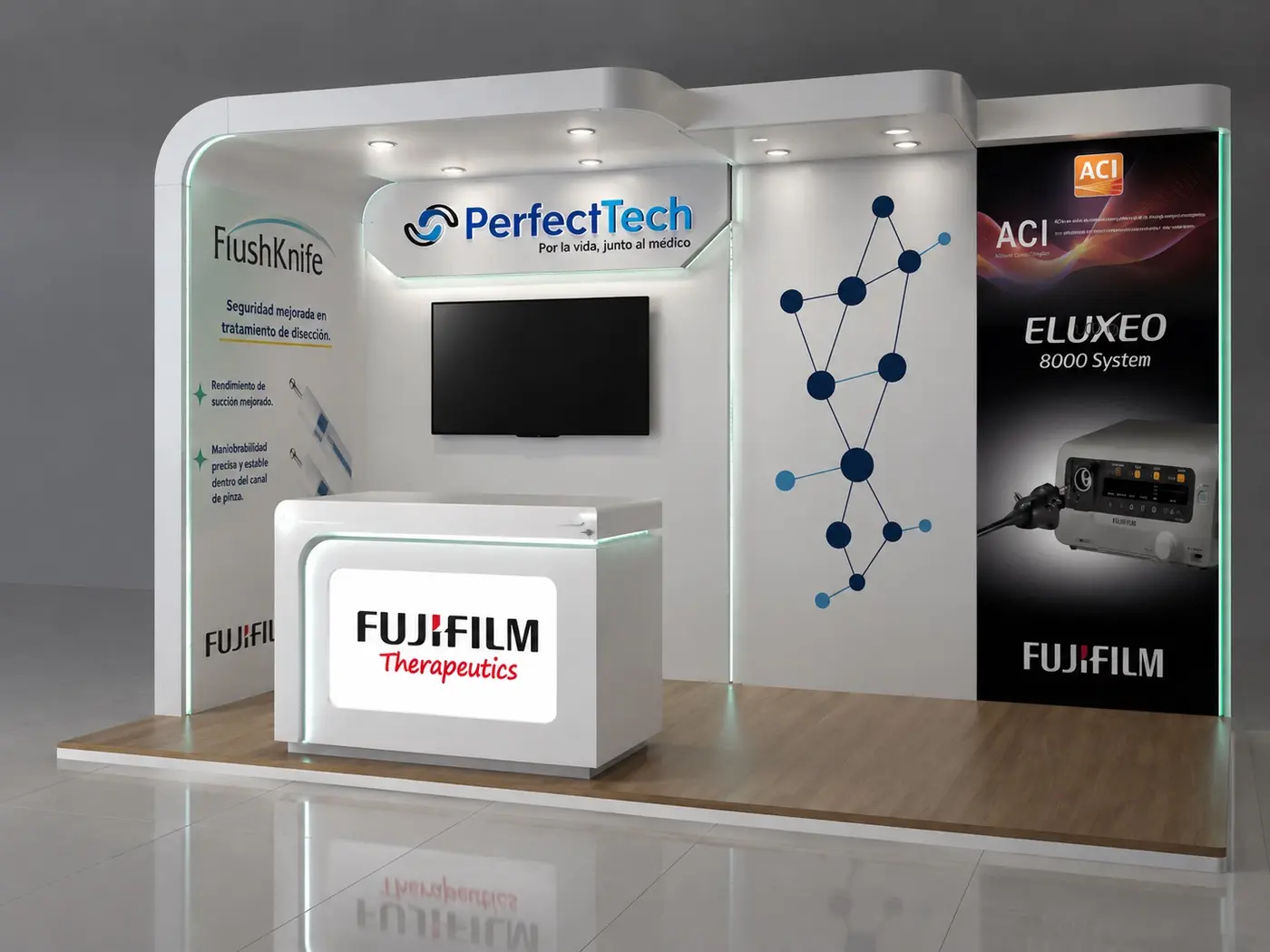 Propuesta visual de stand Perfect Tech